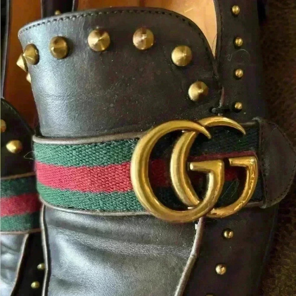 Stunning Gucci leather heeled slides sz 39 - Picture 1 of 7